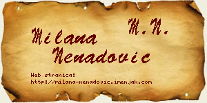 Milana Nenadović vizit kartica